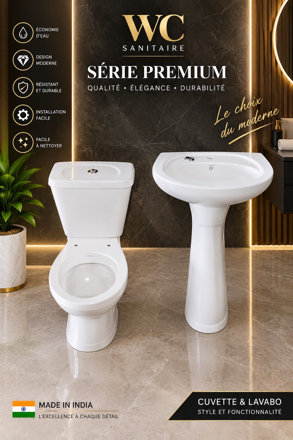 Cuvette & lavabo — série premium