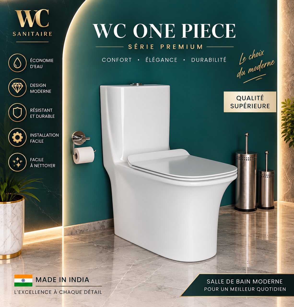 WC One Piece Premium — Design moderne